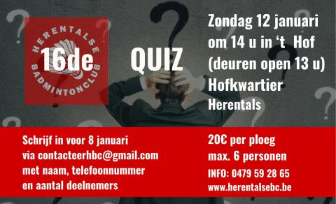 16de quiz van de Herentalse Badmintonclub © Alain Bex