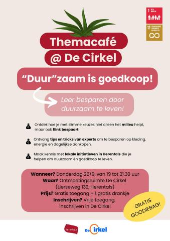 Themacafé - "Duur"zaam is goedkoop! Leer besparen door duurzaam te leven. © Stad Herentals