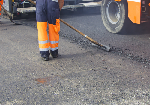 Asfalteringswerken in Bosbergen