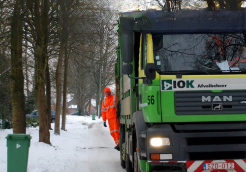 Afvalophaling verstoord door sneeuwval