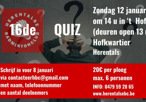 16de quiz van de Herentalse Badmintonclub © Alain Bex