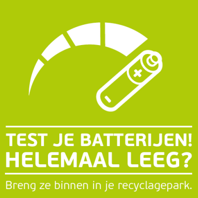 Breng lege batterijen naar recyclagepark en ontvang gratis batterijtester