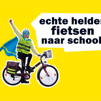 Echte helden fietsen, steppen of wandelen naar school 